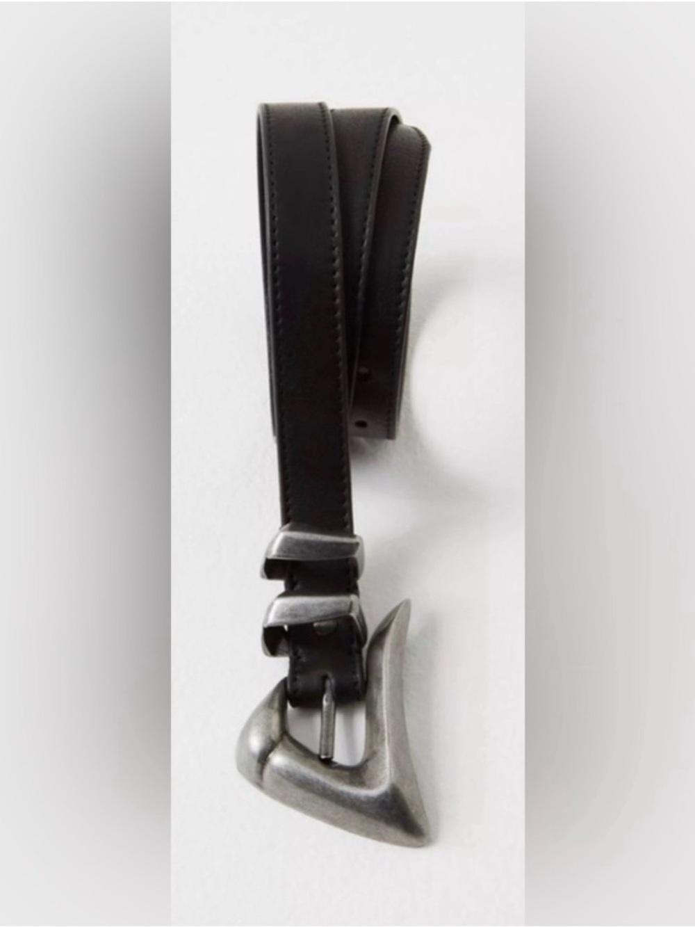 NWT Free People M/L Billie Leather Belt Black New FP Collection